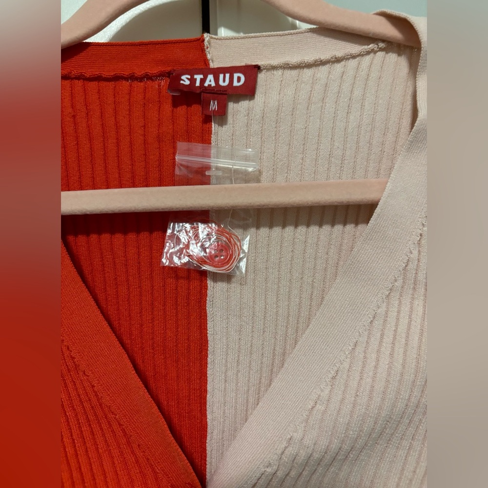 STAUD Two Tone Cardigan NWT Medium - Picture 6 of 8